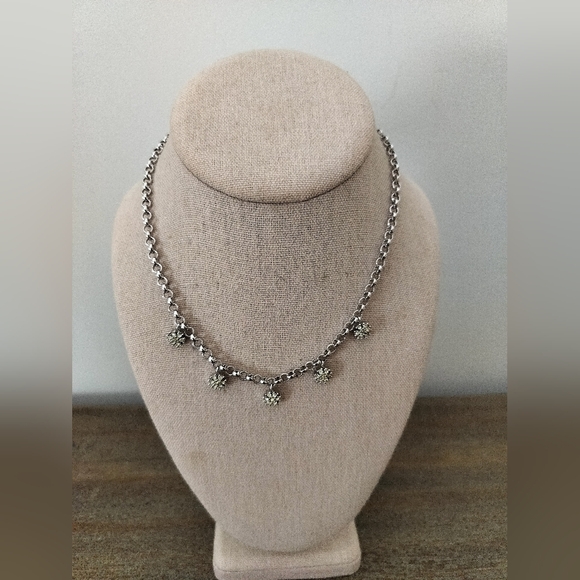 Christian Dior Rhinestone Silver Tone Chain Necklace Women's - Picture 1 of 7